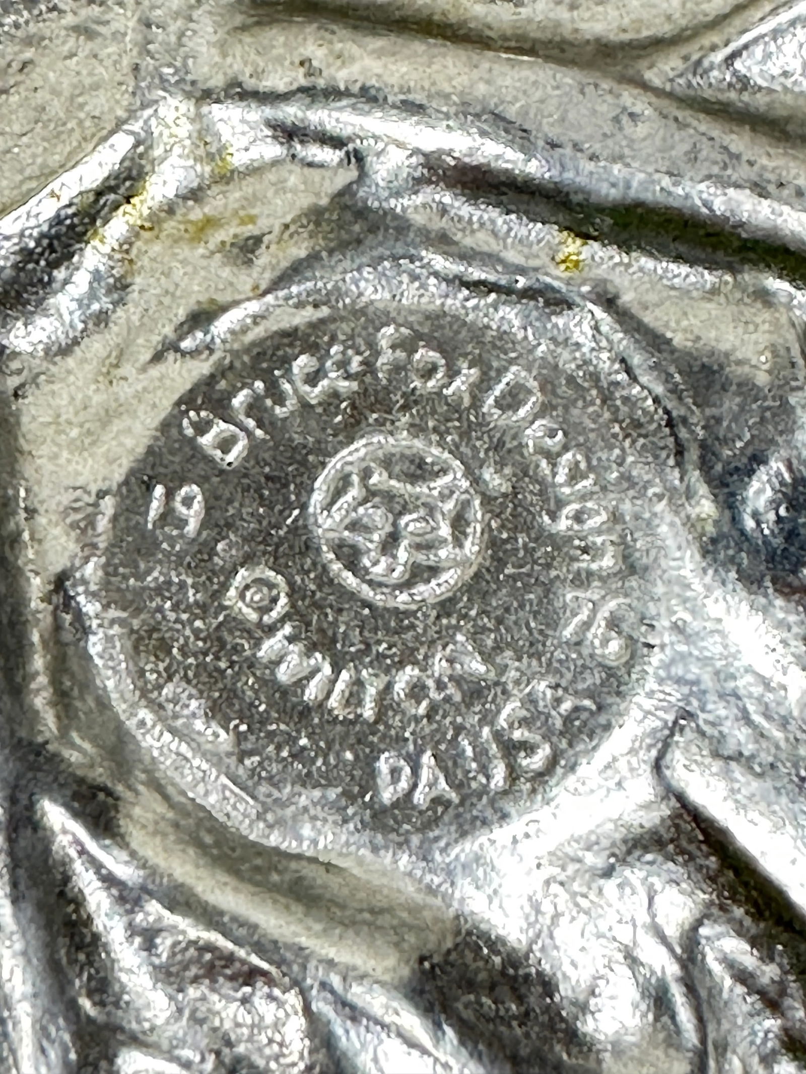 Vintage Pewter Majolica Style Cabbage Serving Bowl - 7