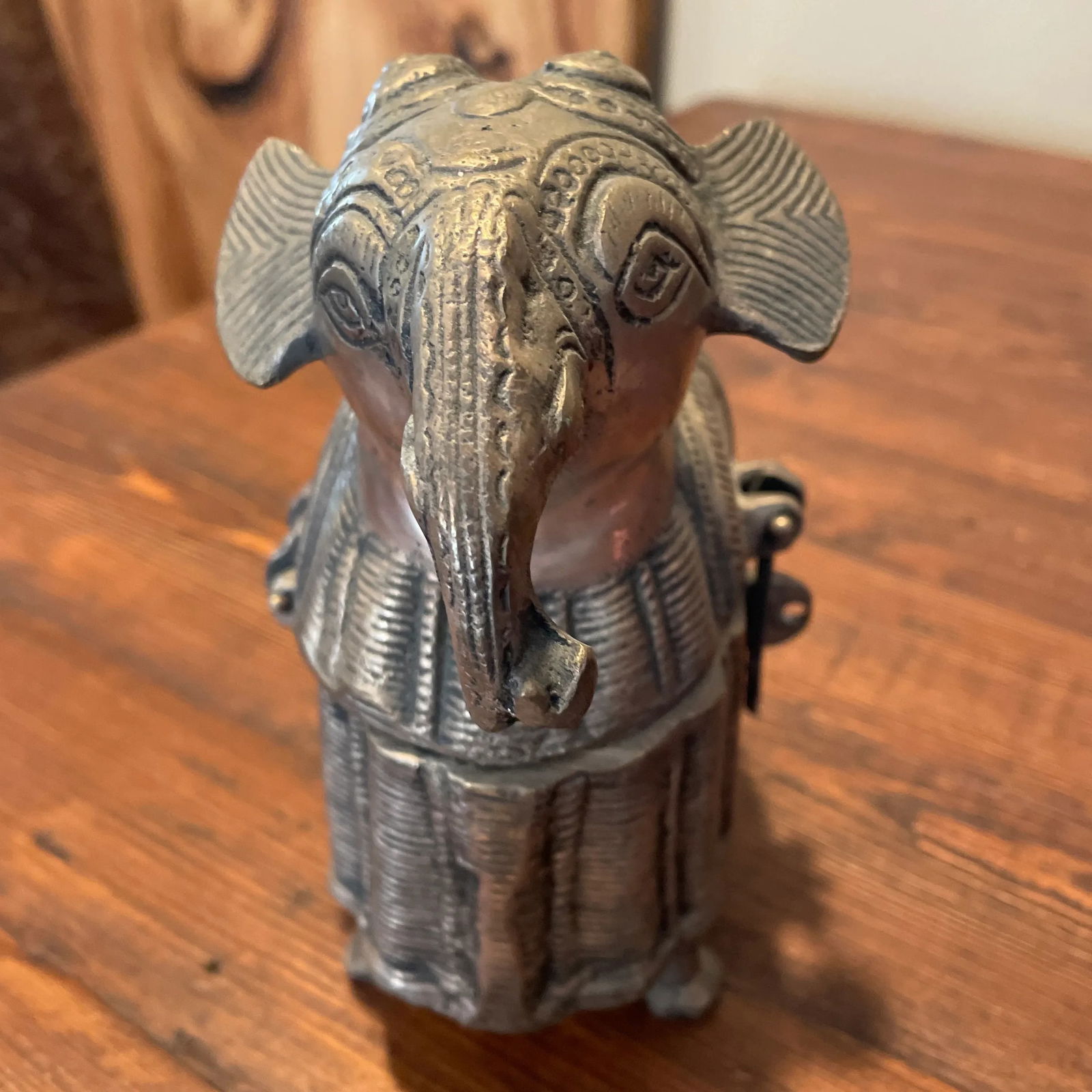 1970s Dhokra Elephant Box - 2