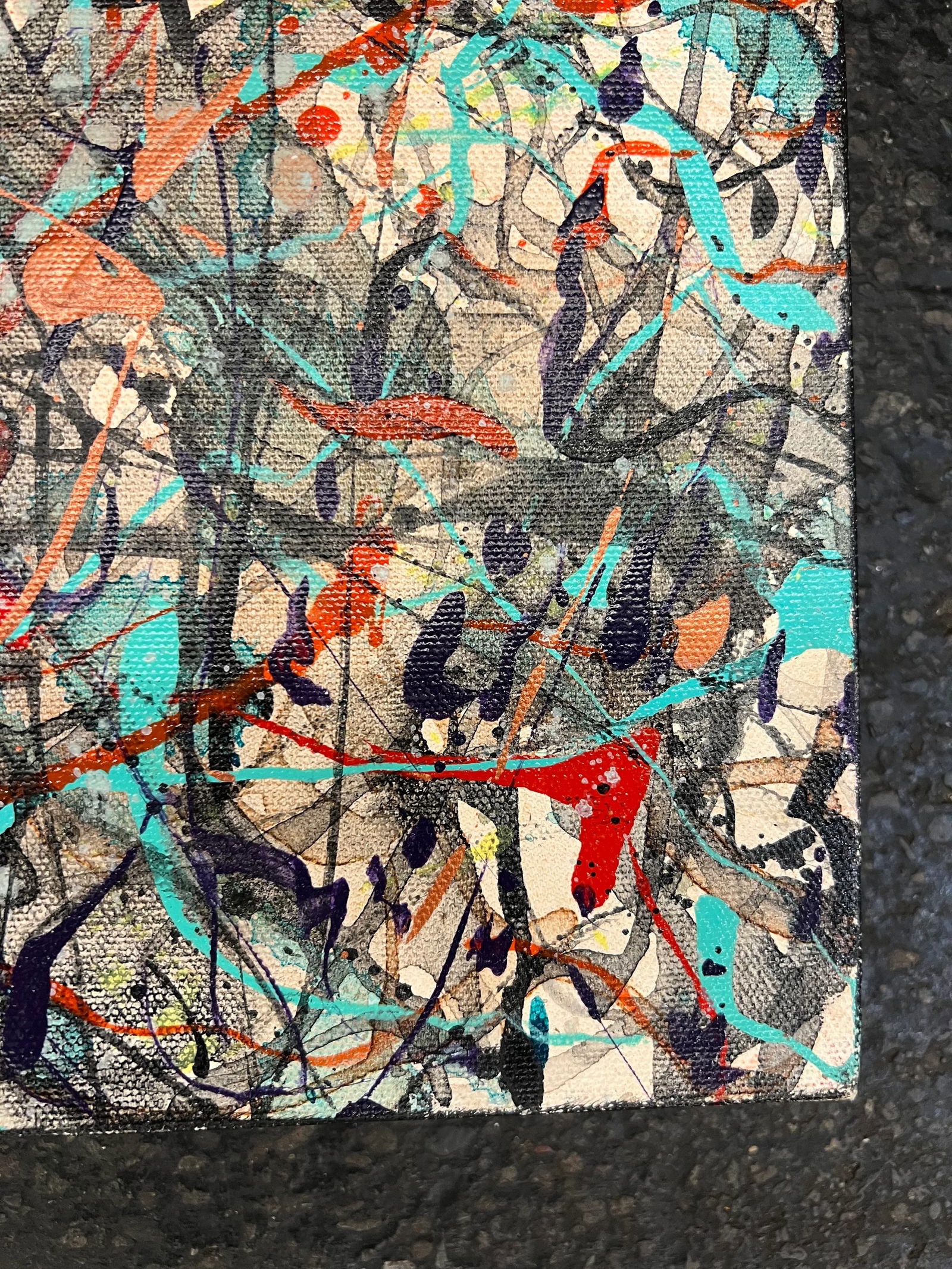 Vintage Abstract Expressionist Painting Signed Newell - 6