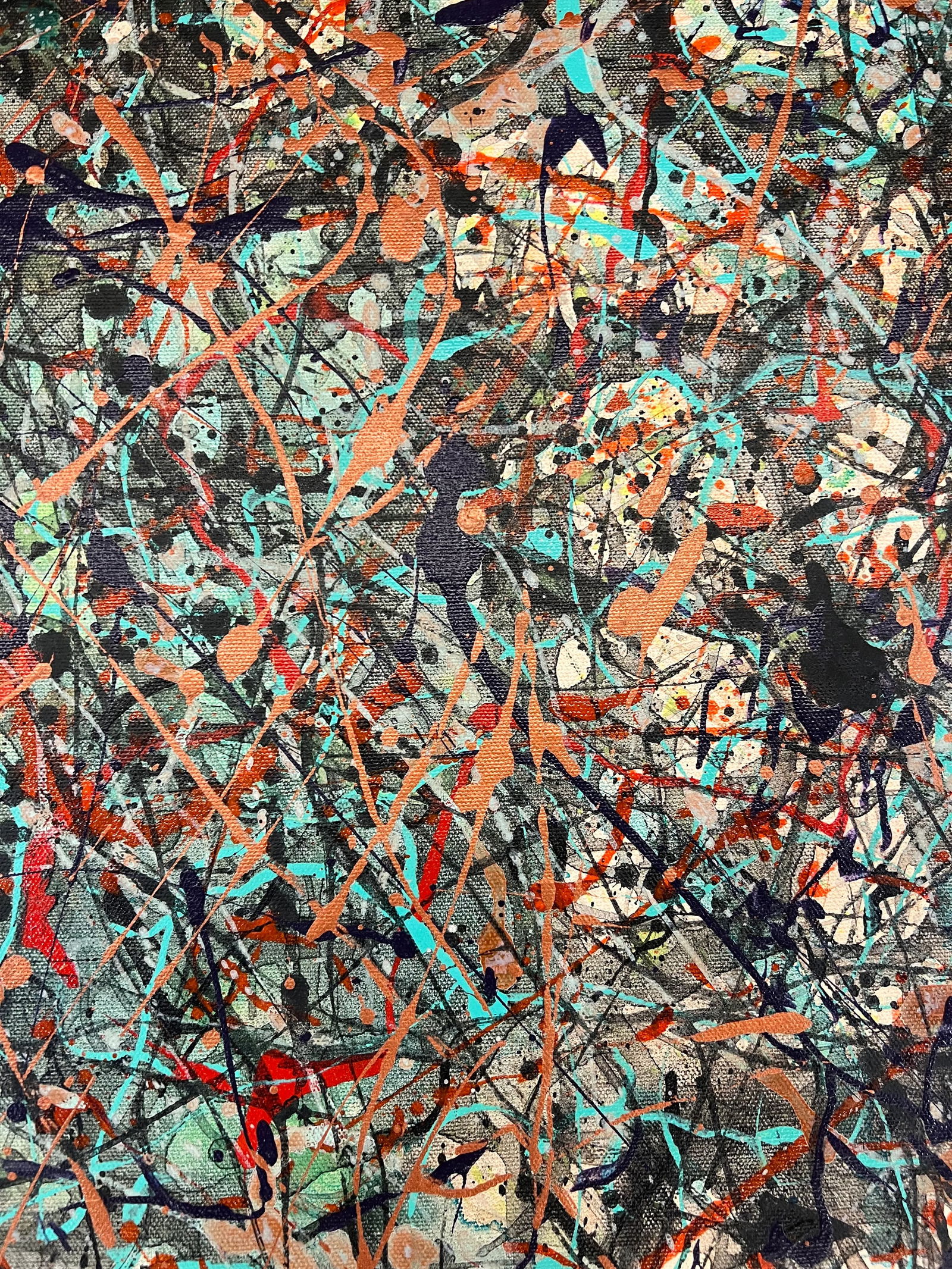 Vintage Abstract Expressionist Painting Signed Newell - 7