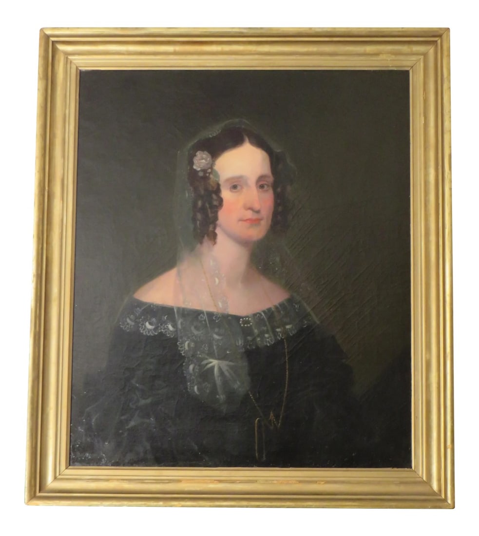 Antique Oil on Canvas Painting of a Woman (1 of 9)