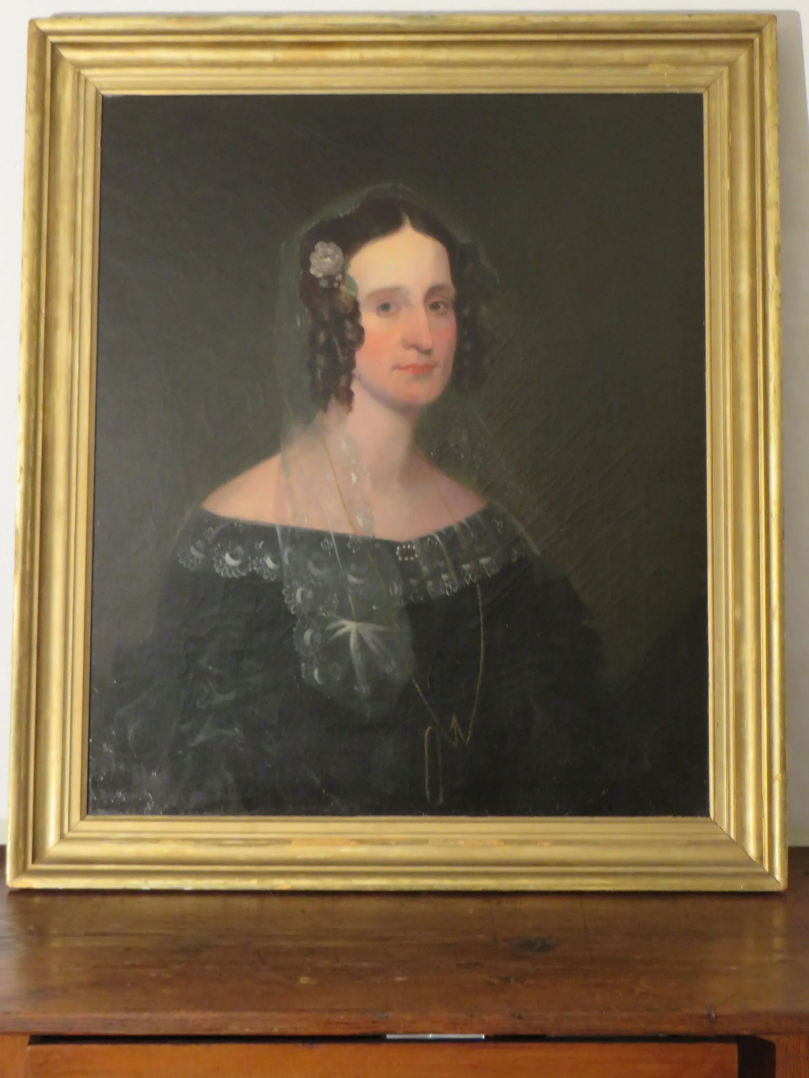 Antique Oil on Canvas Painting of a Woman - 7