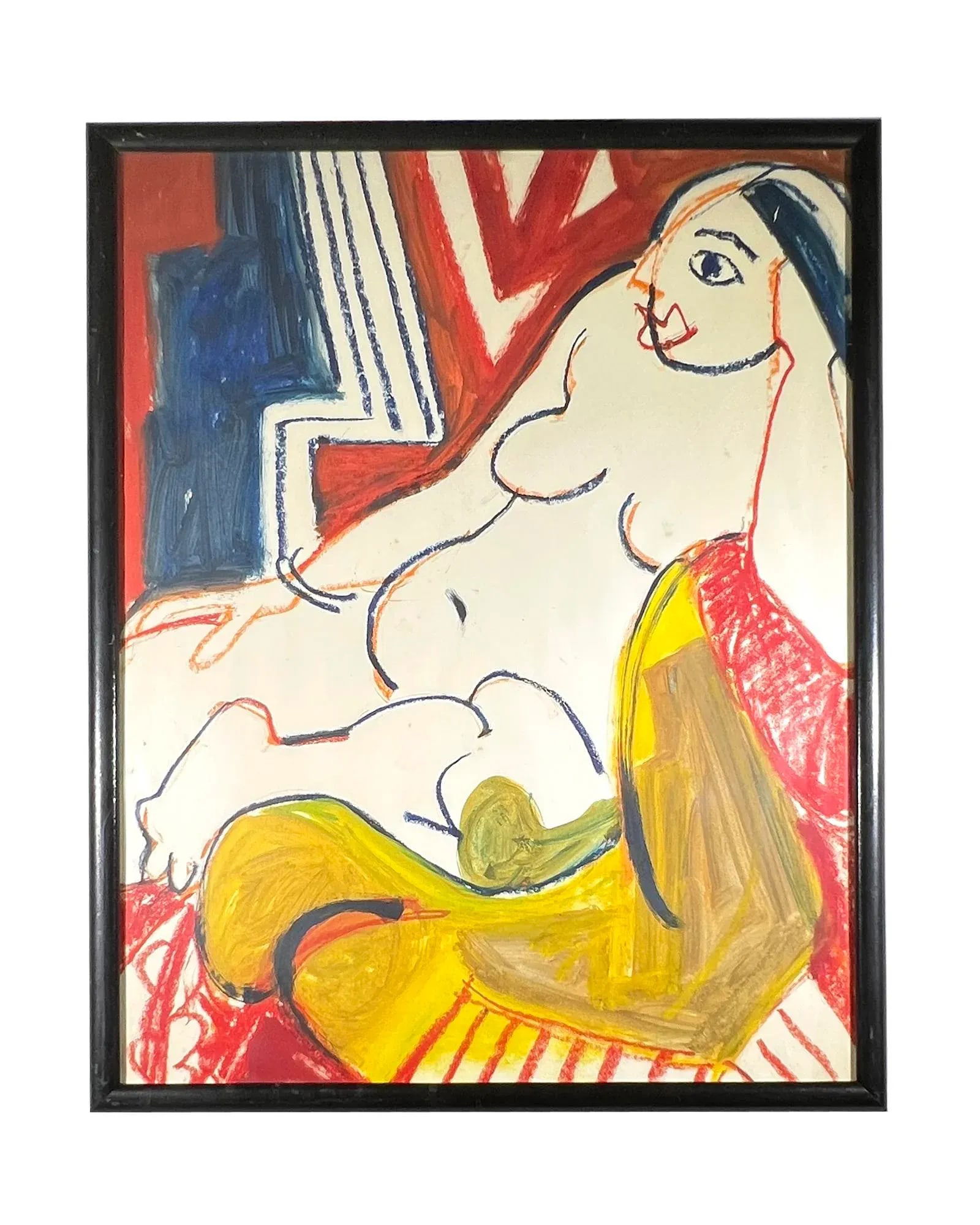 Nude Female Cubist-Style Portrait Painting, Late-20th Century - 5