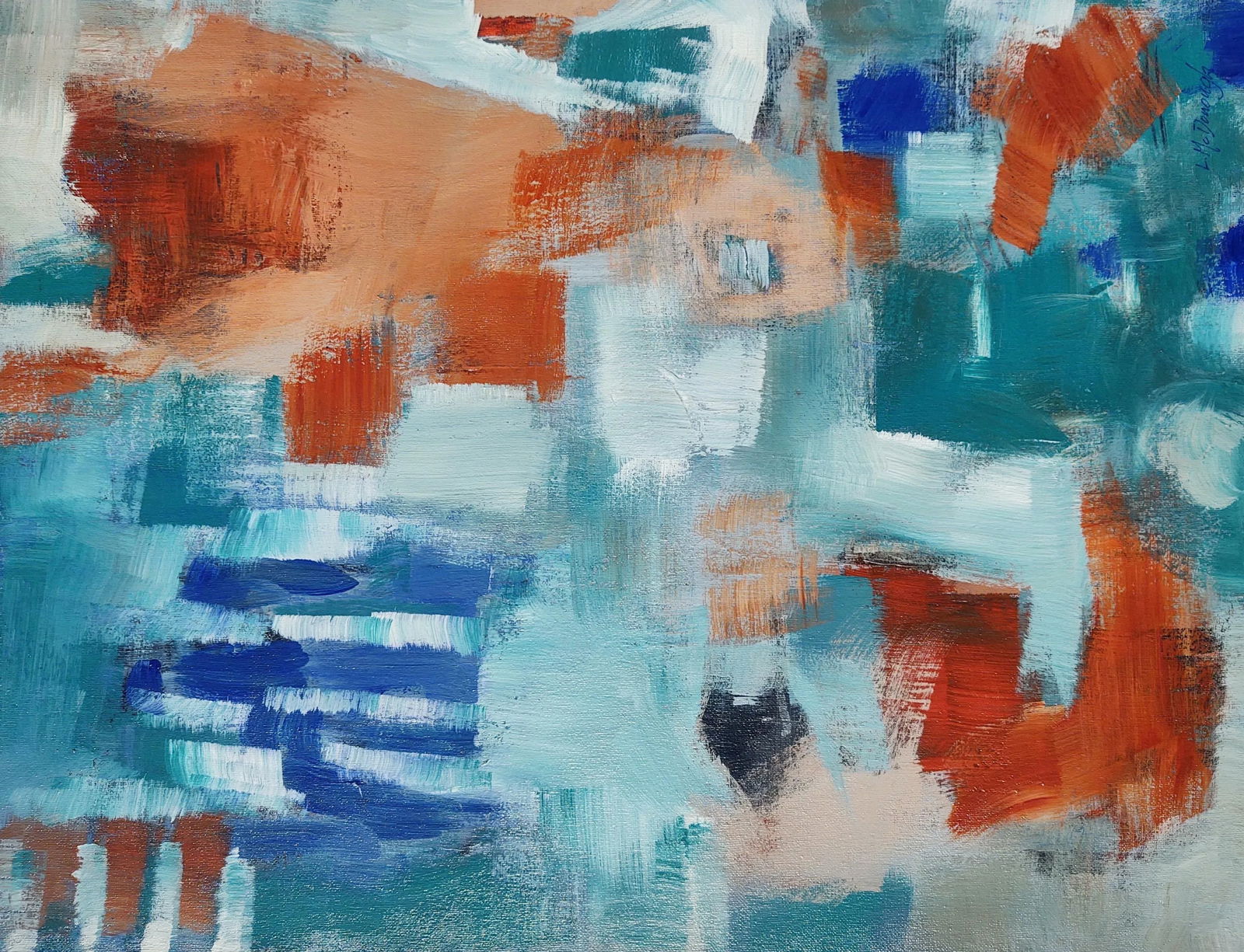 Any Which Way Contemporary Original Abstract Acrylic Painting by Linda McDonough - 4