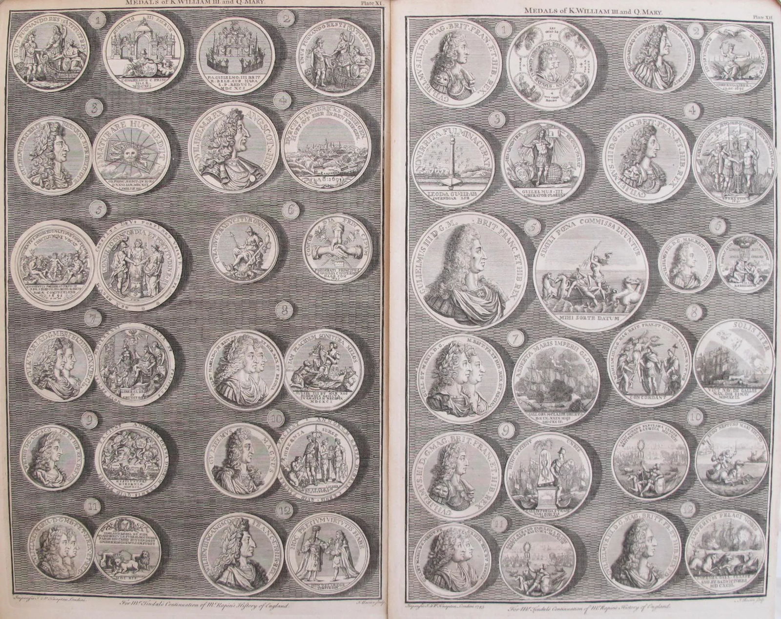 Original 1745 British Engravings, Royal Medals - A Pair - 2