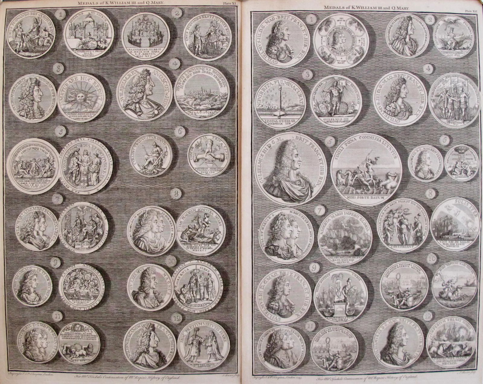 Original 1745 British Engravings, Royal Medals - A Pair - 9