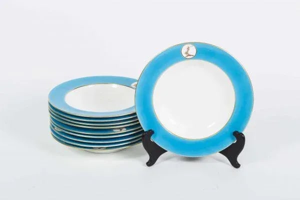 Minton China Turquoise Rim Bowls - Set of 10 - 2