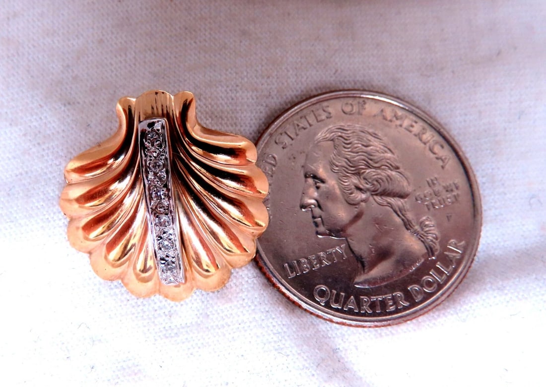 .06ct Natural diamond earrings 14kt yellow gold** - 2