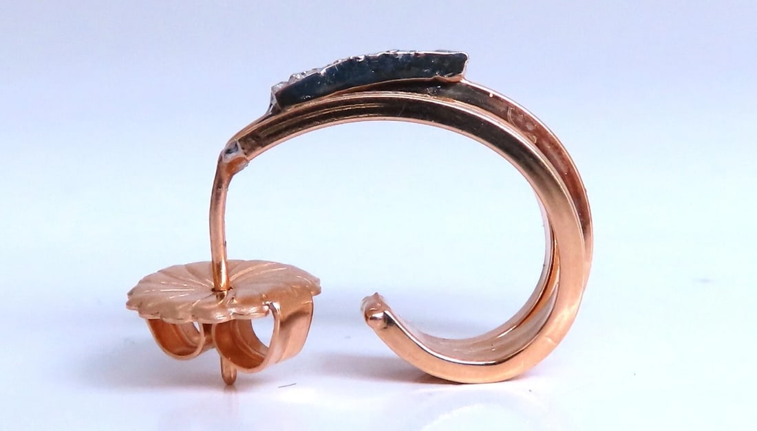 .06ct Natural diamond earrings 14kt yellow gold** - 2