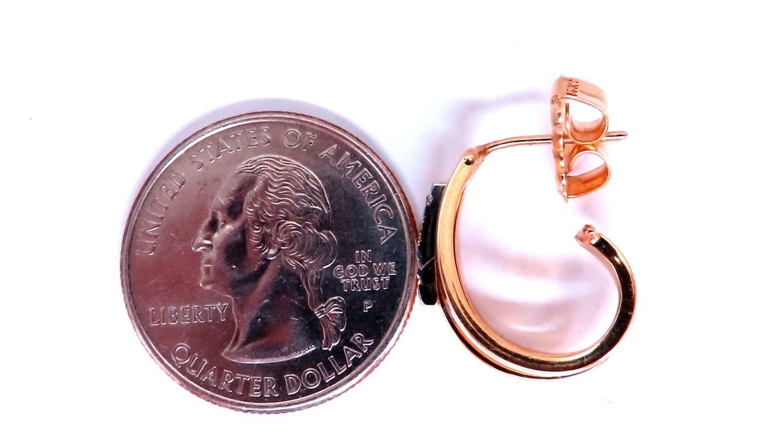 .06ct Natural diamond earrings 14kt yellow gold** - 5