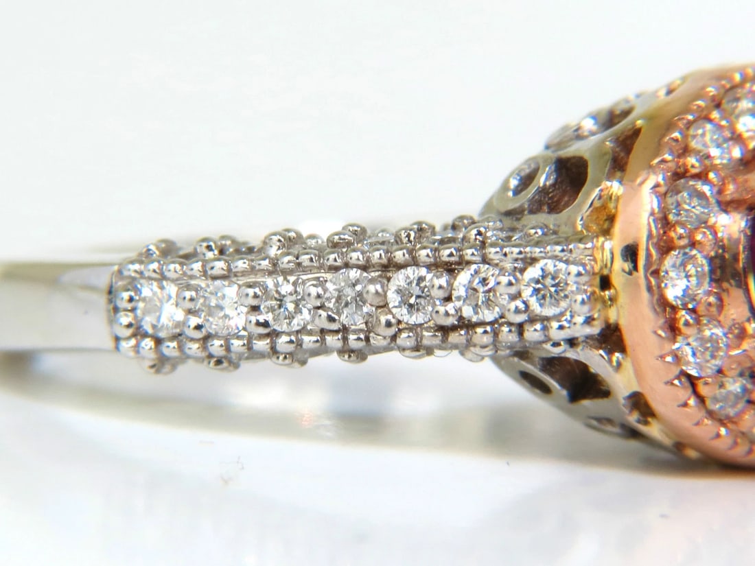 2.78CT NATURAL FINE PURPLE RED RUBY DIAMOND RING 14KT G/VS+ - 2