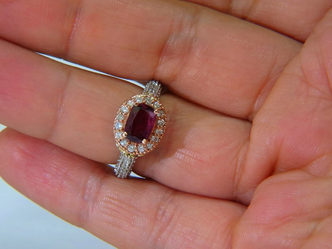 2.78CT NATURAL FINE PURPLE RED RUBY DIAMOND RING 14KT G/VS+ - 7