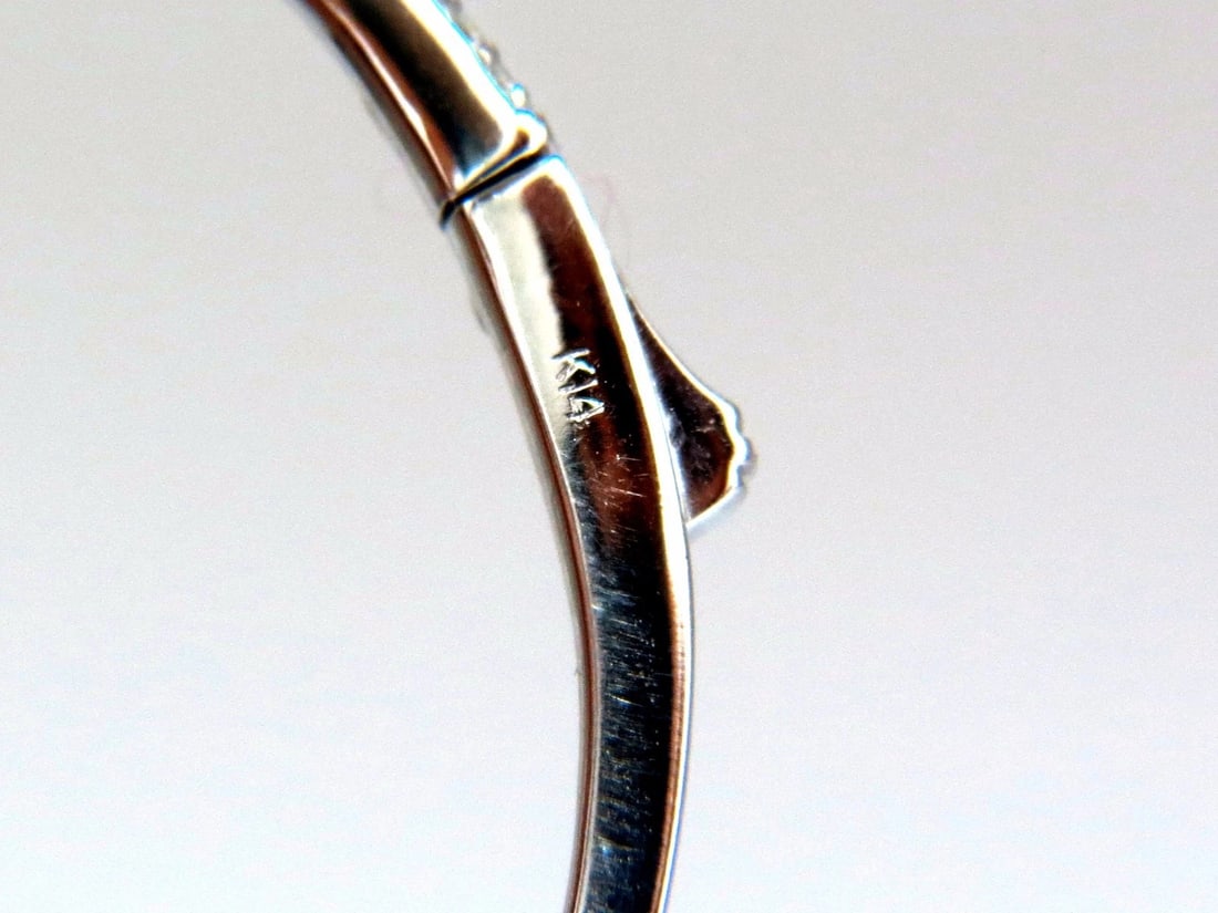 .95ct natural round diamond cluster halo bangle bracelet 14kt** - 6