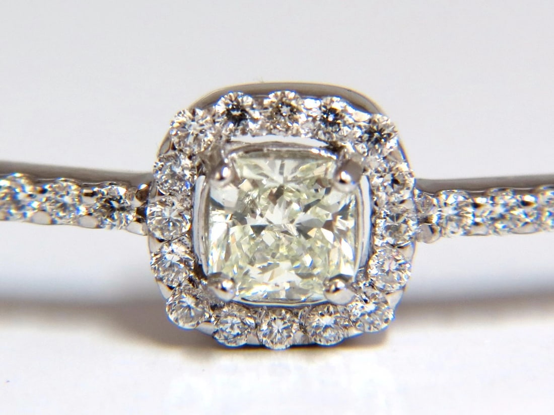 .95ct natural round diamond cluster halo bangle bracelet 14kt** - 9