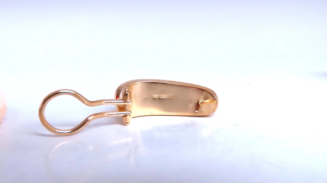 Interchangeable Onyx Moonstone Coral Gold Dangle Earrings 18kt 12632** - 5