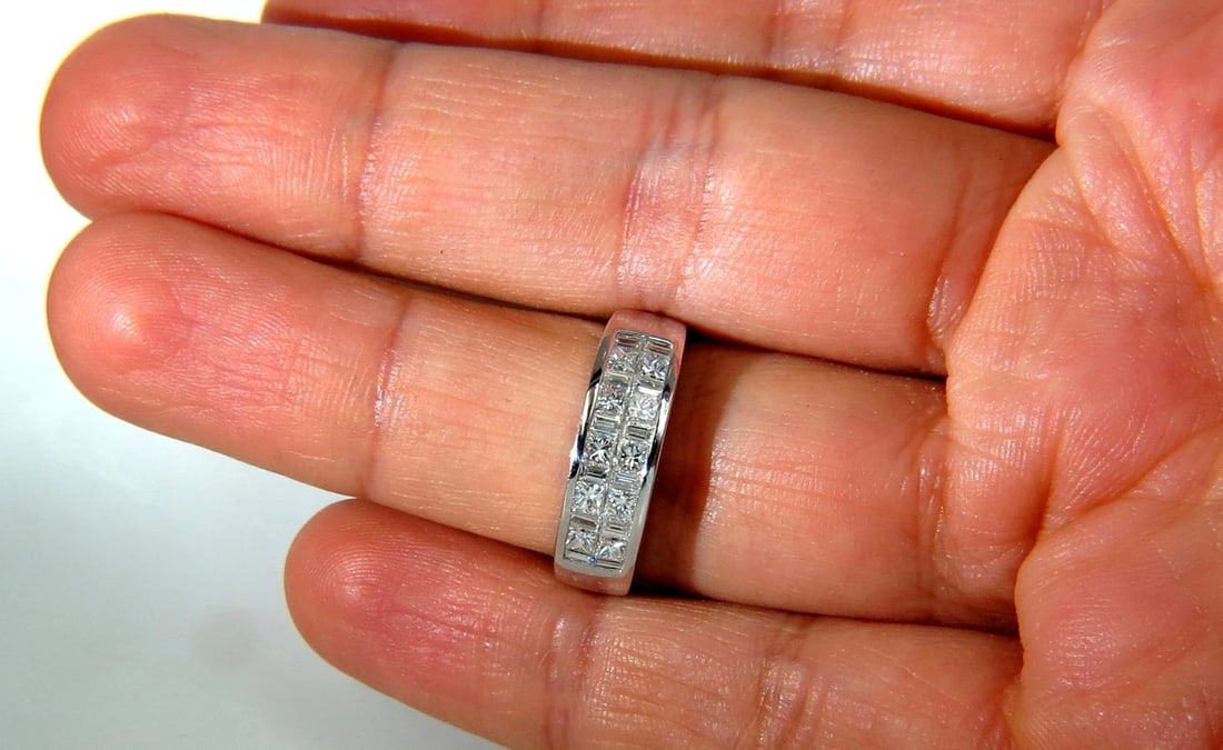 PLATINUM 2.00CT NATURAL DIAMONDS BAND G/VS BAGUETTE PRINCESS CHANNEL BRILLIANT** - 8