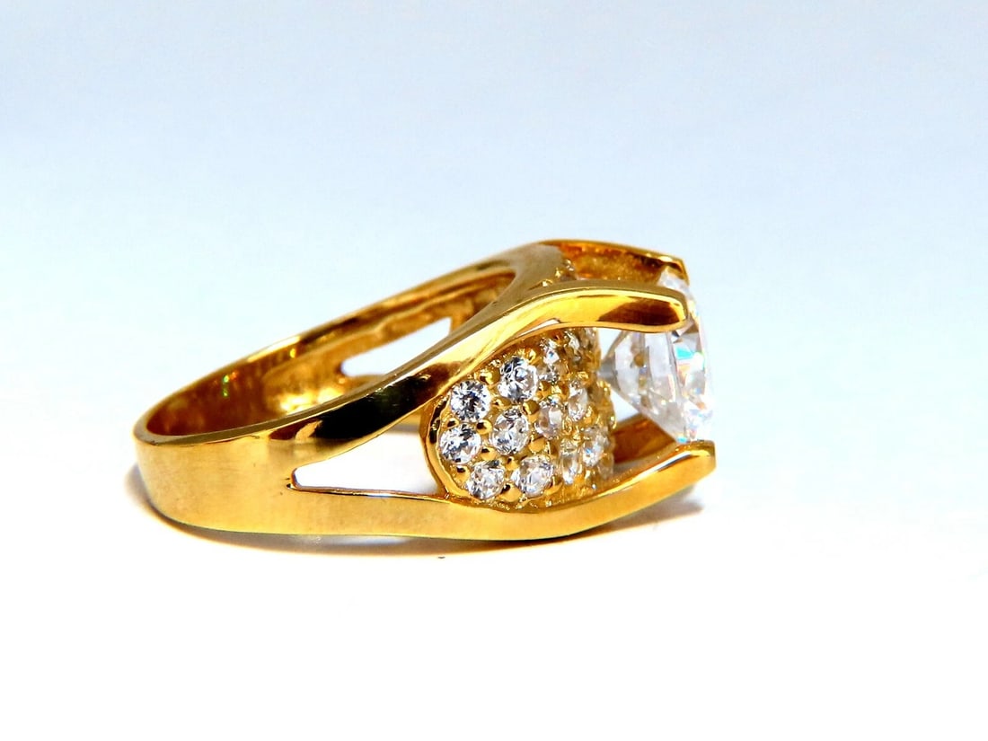4ct CZ 14kt Gold Ring - 2