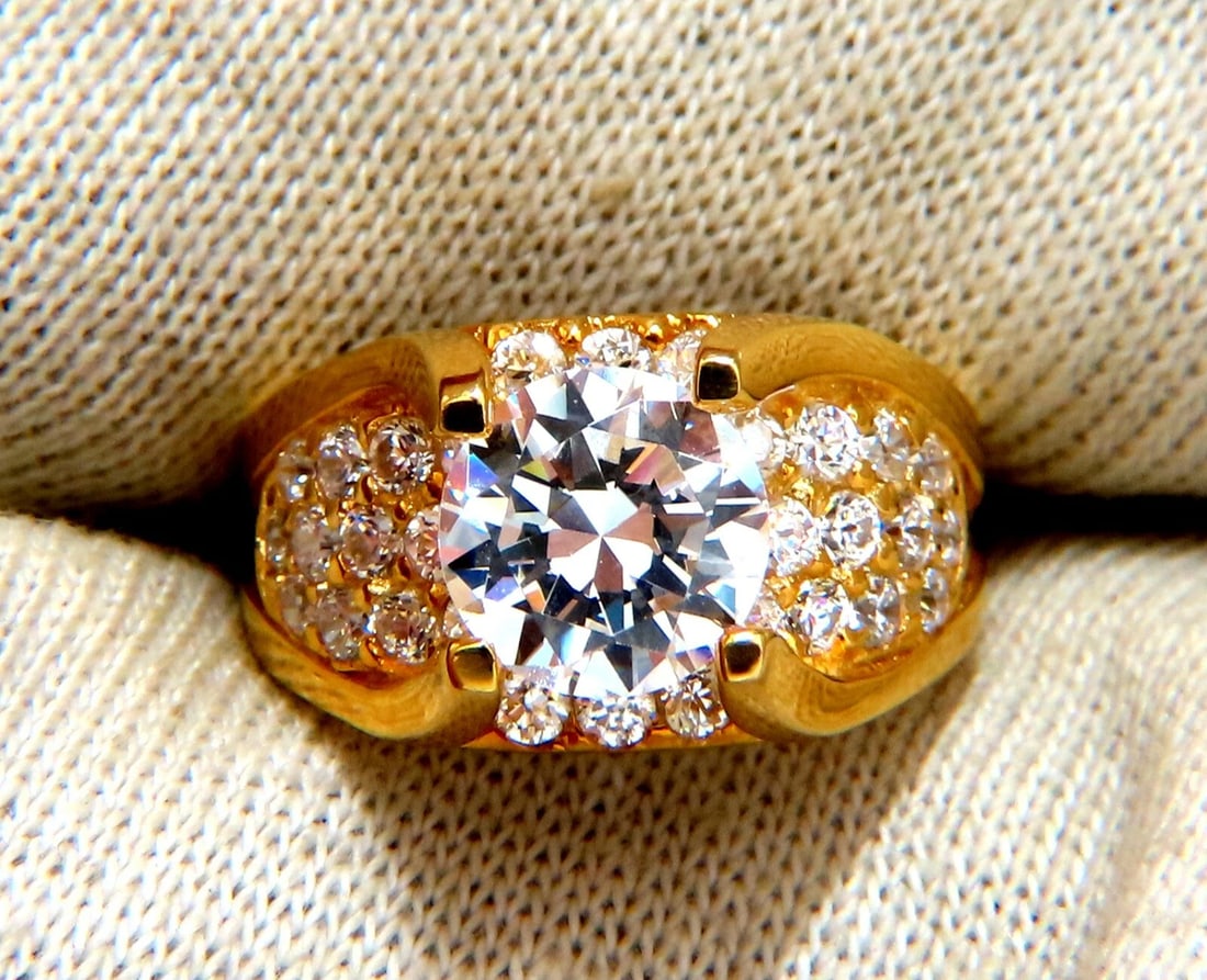 4ct CZ 14kt Gold Ring - 4