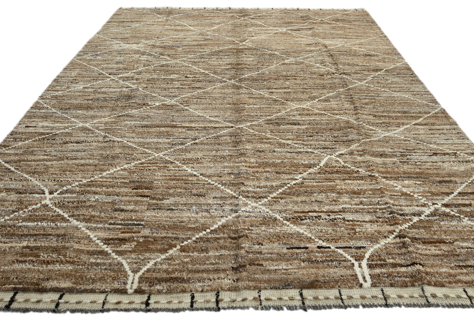 Beige Tribal Modern 7'7X10'5 Moroccan Style Oriental Rug - 9
