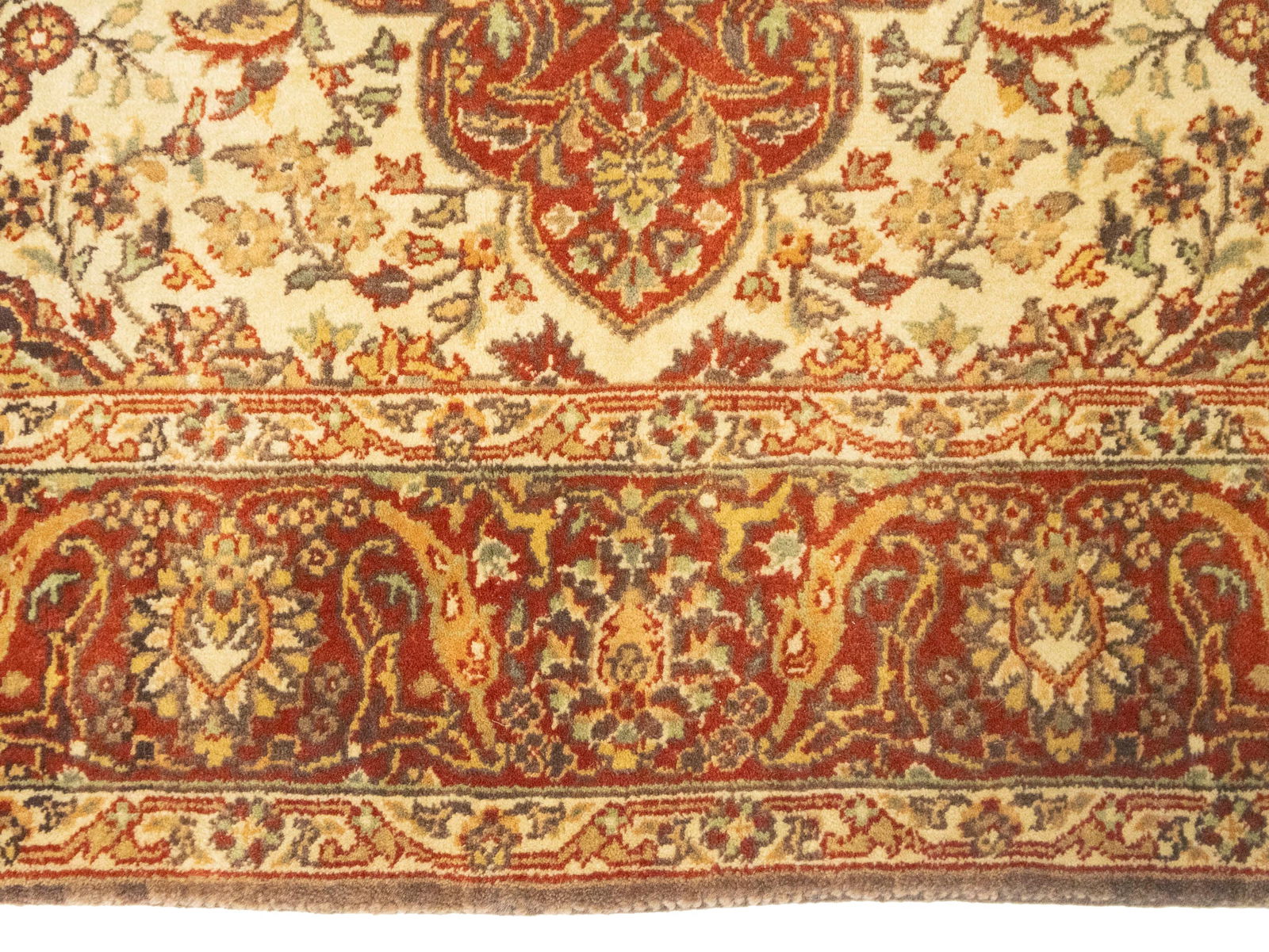 Cream Floral Classic 4X6 Agra Jaipur Oriental Rug - 11