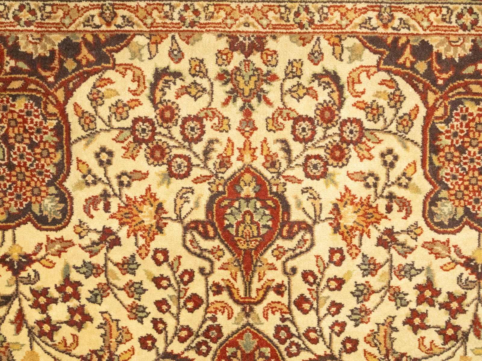 Cream Floral Classic 4X6 Agra Jaipur Oriental Rug - 14