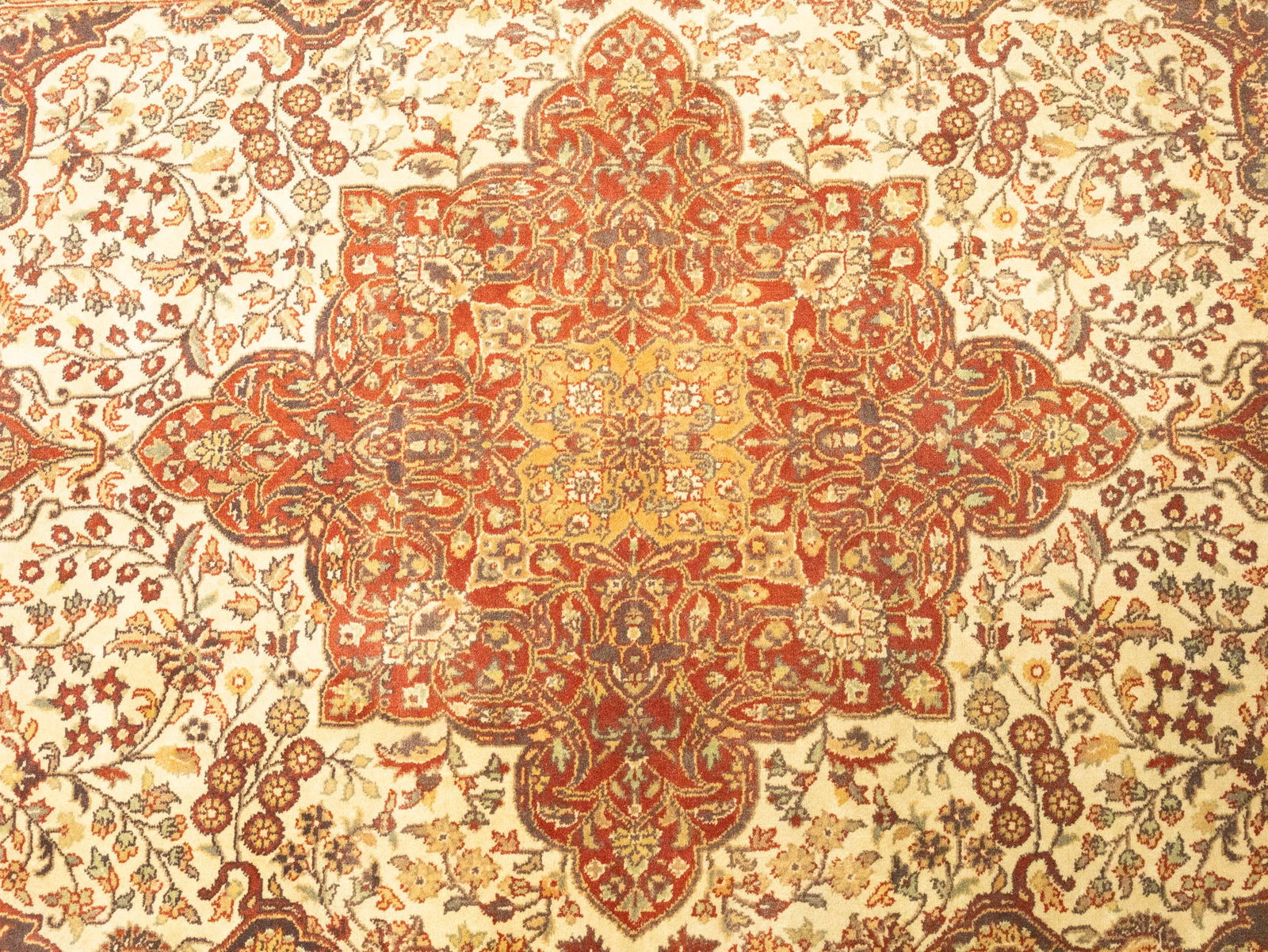 Cream Floral Classic 4X6 Agra Jaipur Oriental Rug - 8