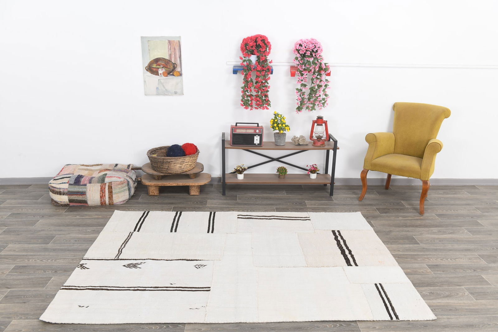 5'8'' x 7'11'' Turkish Hemp Patchwork Rug - 54147 - 2