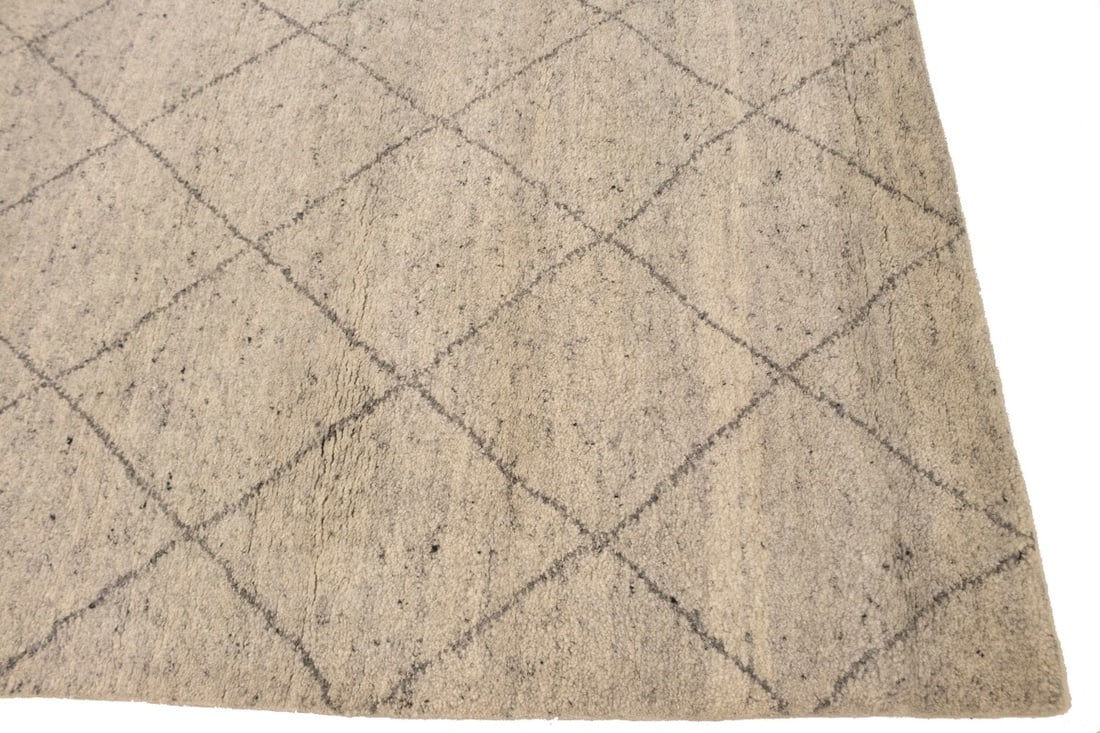 Cream Geometric Modern 6X9 Moroccan Style Oriental Rug - 8