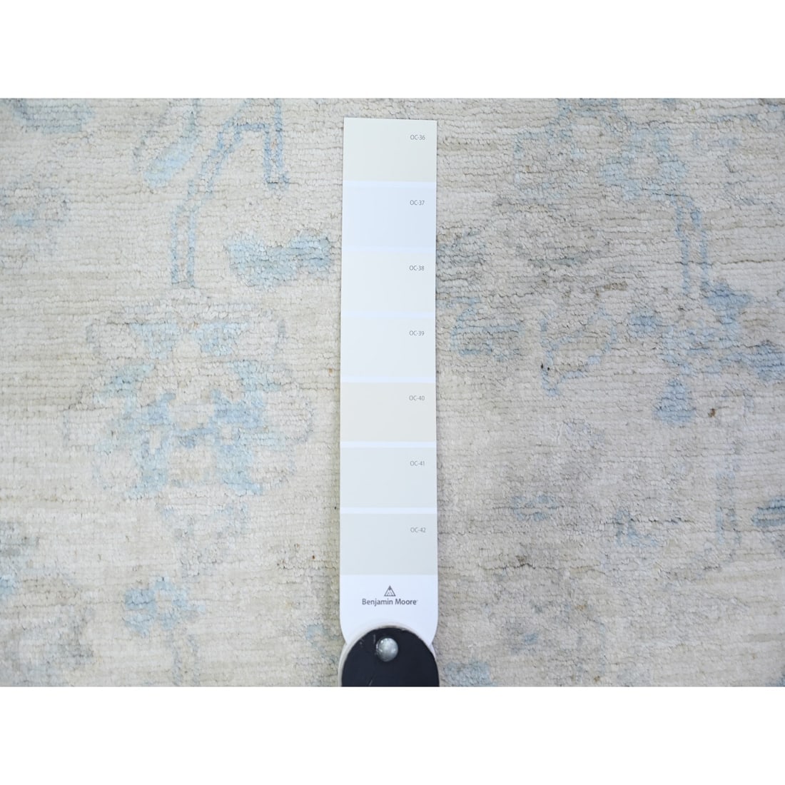 Ivory White Wash Peshawar Soft Wool Hand Knotted Runner Oriental Rug - 3