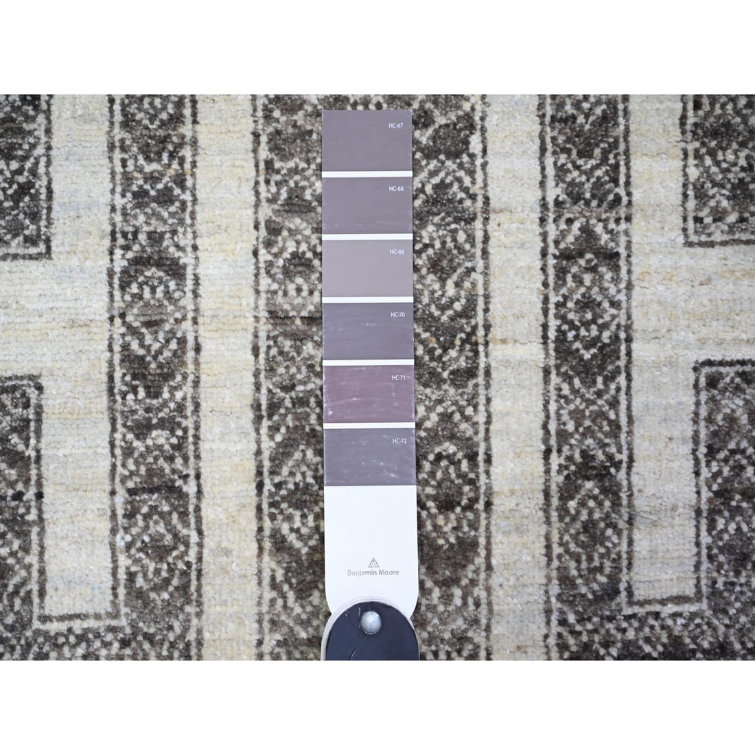 Taupe Brown, Hand Knotted Wool, Fine Peshawar Oriental Rug - 3