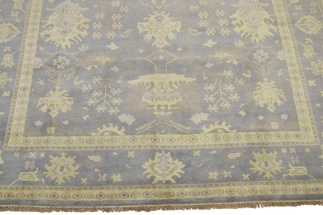 Light Gray Floral 8X10 Oushak Chobi Oriental Rug - 4