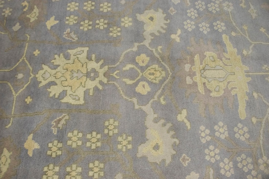 Light Gray Floral 8X10 Oushak Chobi Oriental Rug - 7