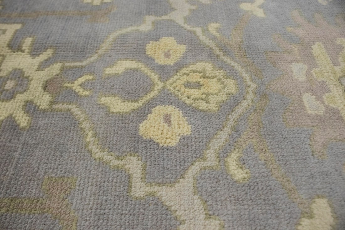 Light Gray Floral 8X10 Oushak Chobi Oriental Rug - 8