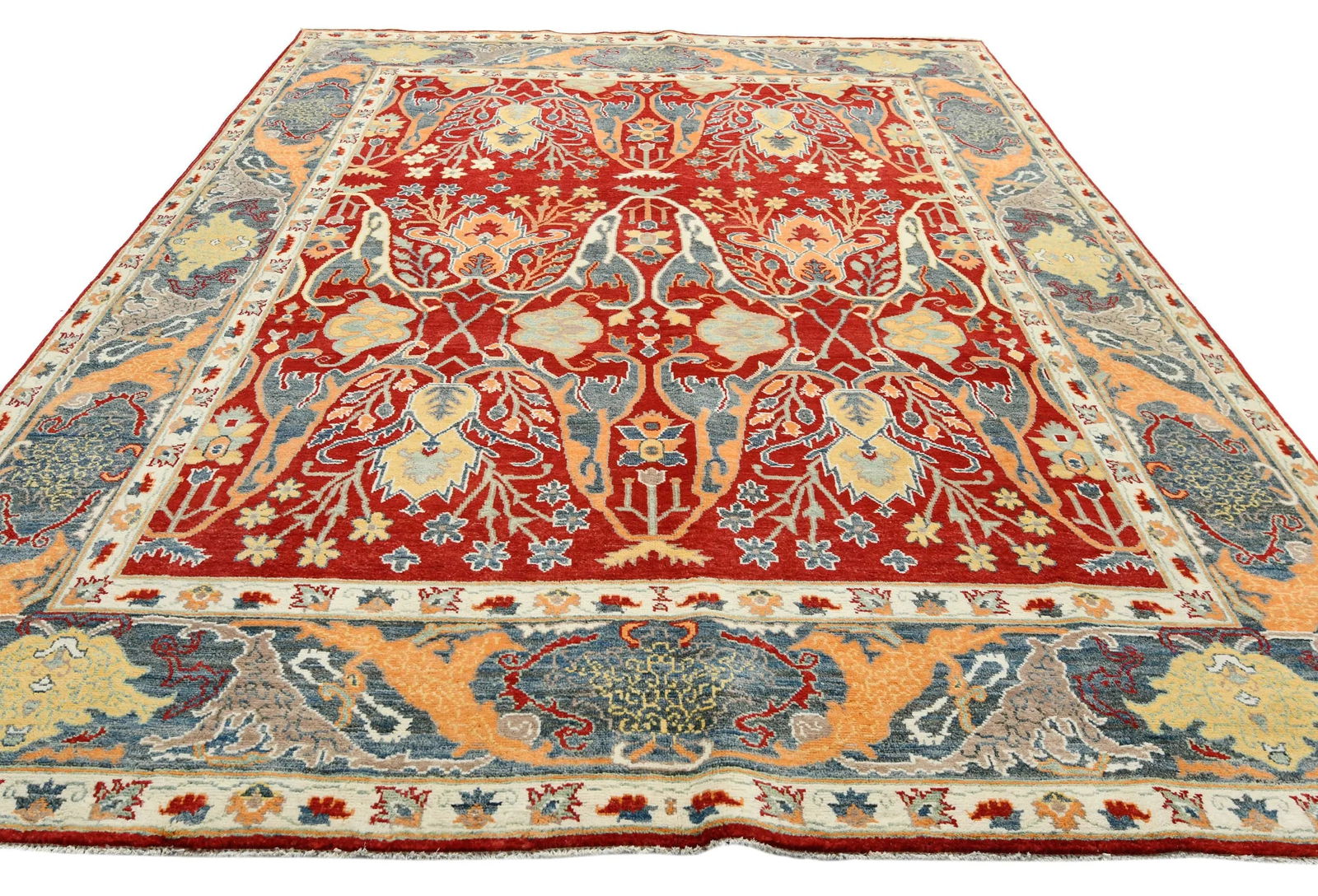 Red Floral 8X10 Oushak Chobi Oriental Rug - 10