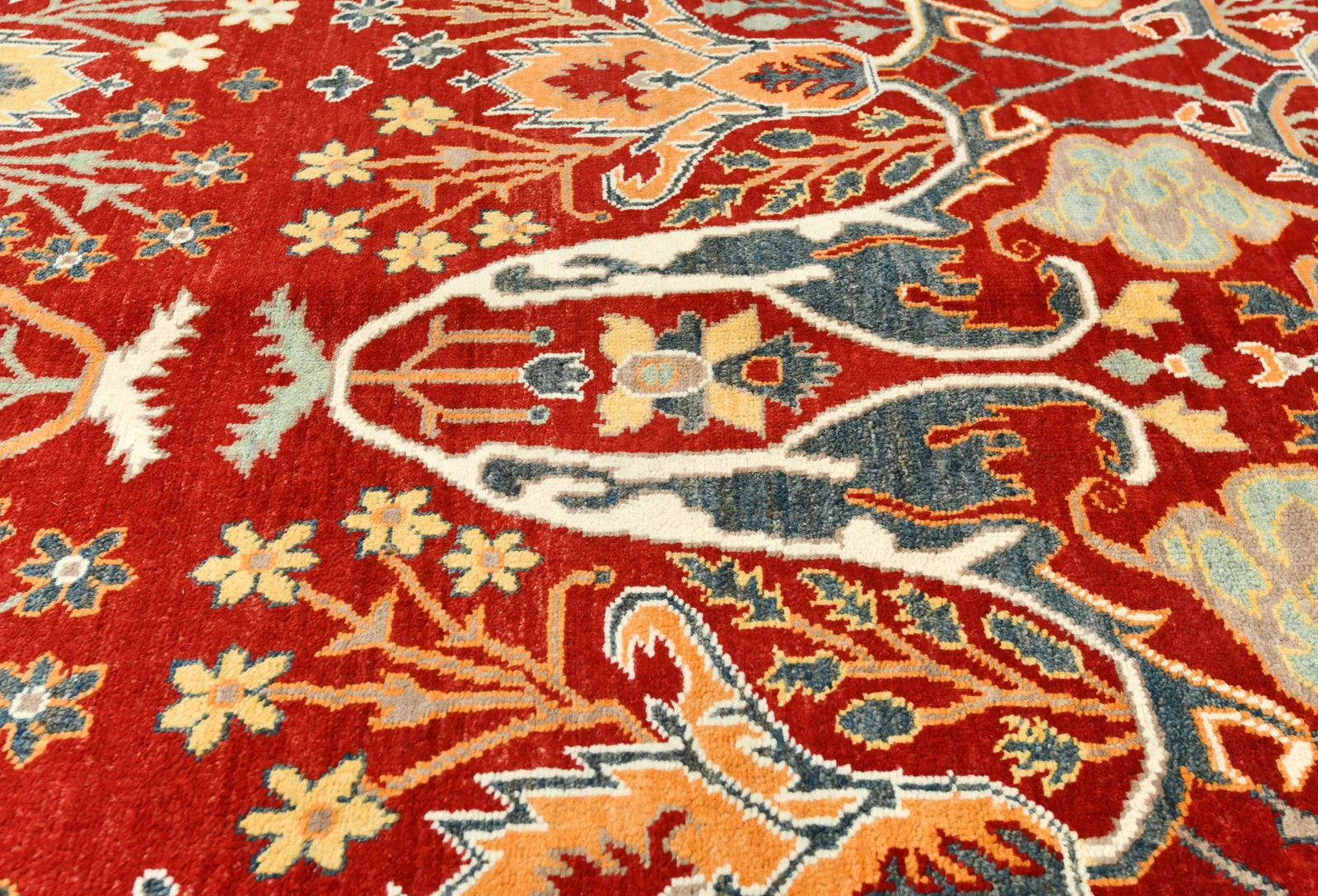 Red Floral 8X10 Oushak Chobi Oriental Rug - 5