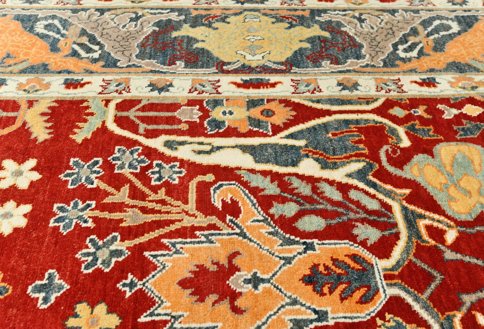 Red Floral 8X10 Oushak Chobi Oriental Rug - 8