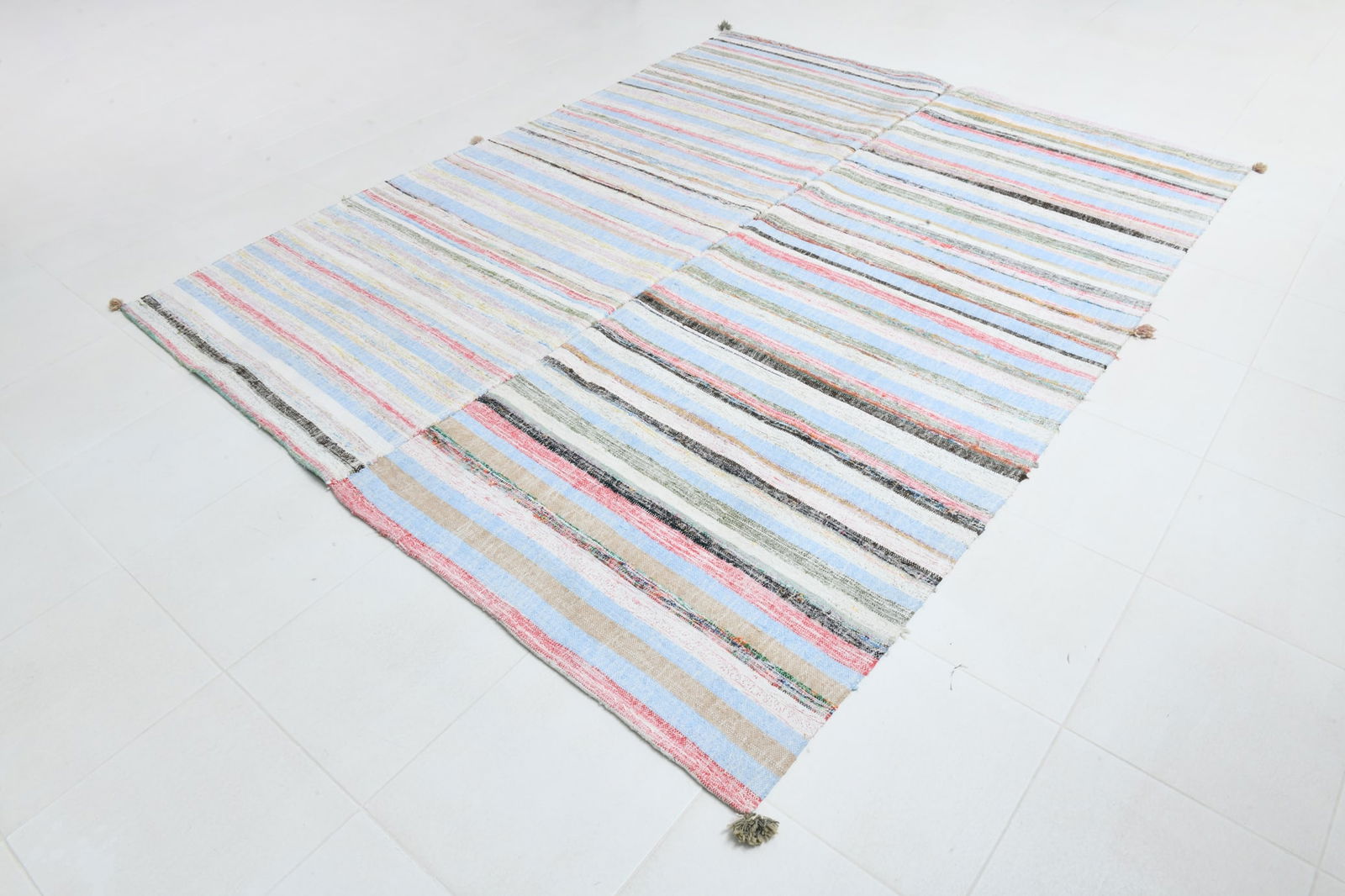 7'2'' x 9'1'' Turkish Flatweave Kilim Rug - 60574 - 3