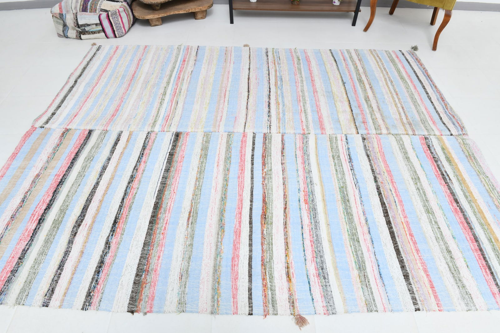 7'2'' x 9'1'' Turkish Flatweave Kilim Rug - 60574 - 6