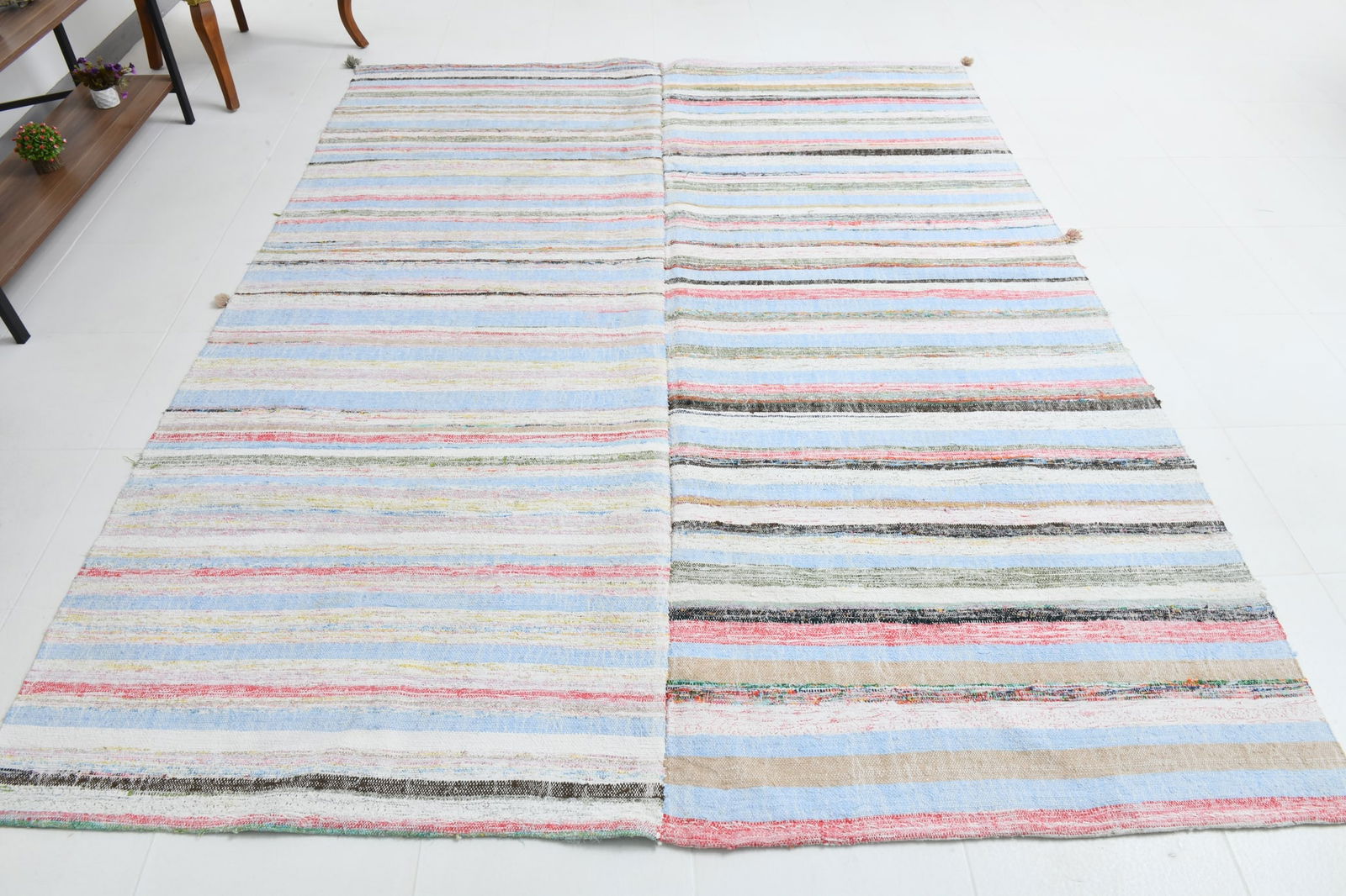 7'2'' x 9'1'' Turkish Flatweave Kilim Rug - 60574 - 8