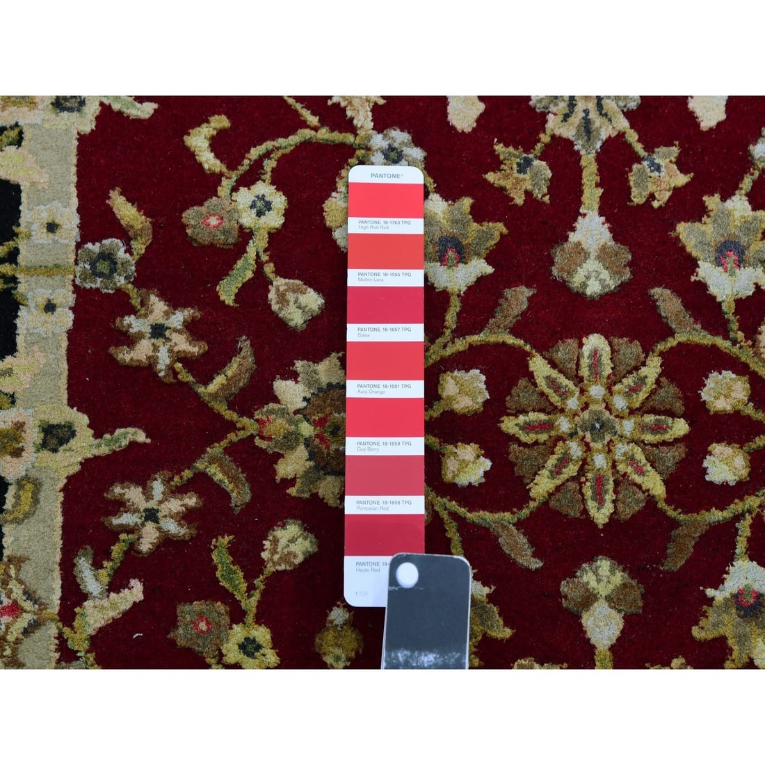 Barn Red Hand Knotted Rajasthan Design Silk Wool Runner Oriental Rug - 4