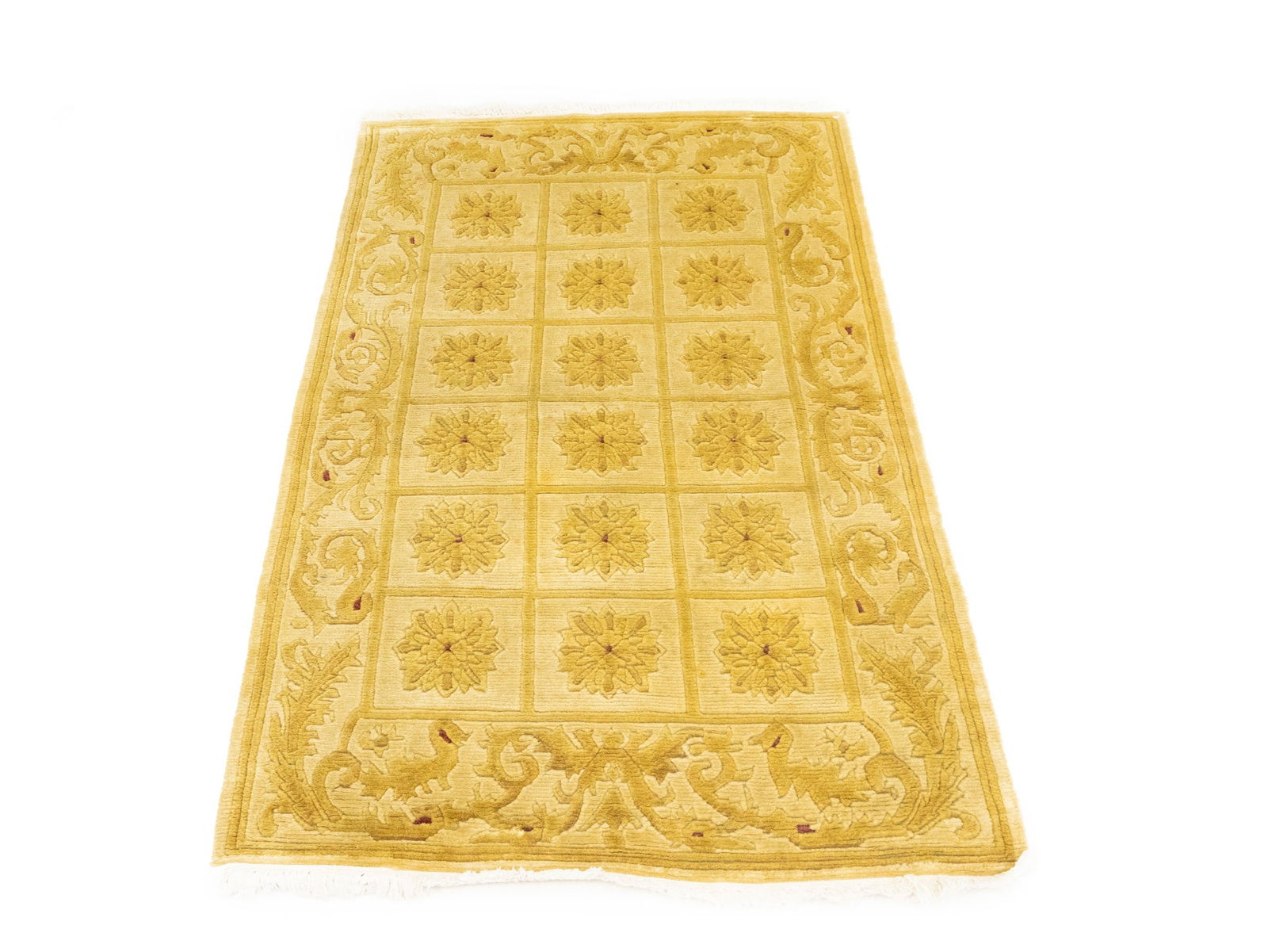 Golden Beige Modern 3X5 Nepali Oriental Rug - 10