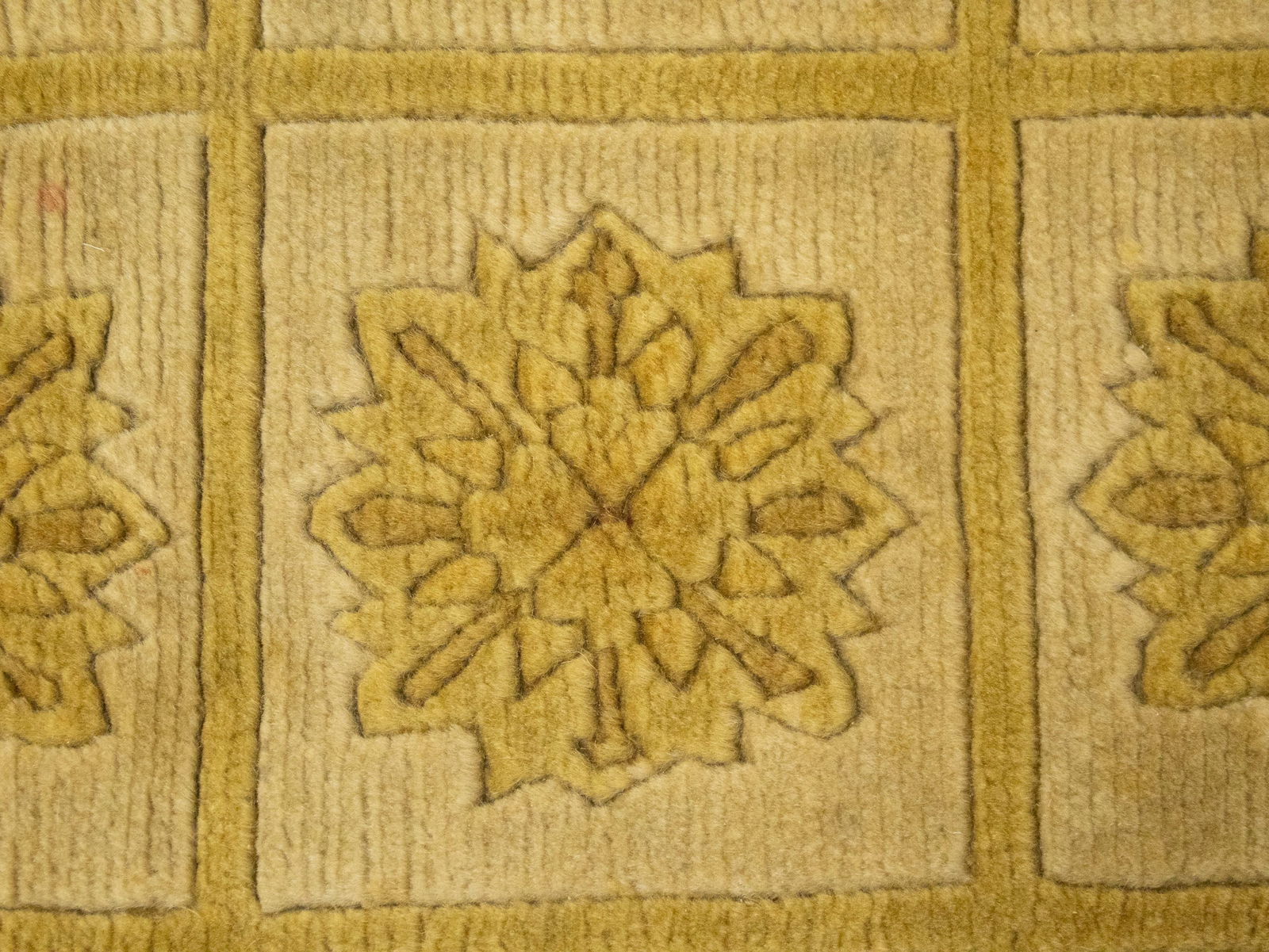 Golden Beige Modern 3X5 Nepali Oriental Rug - 6