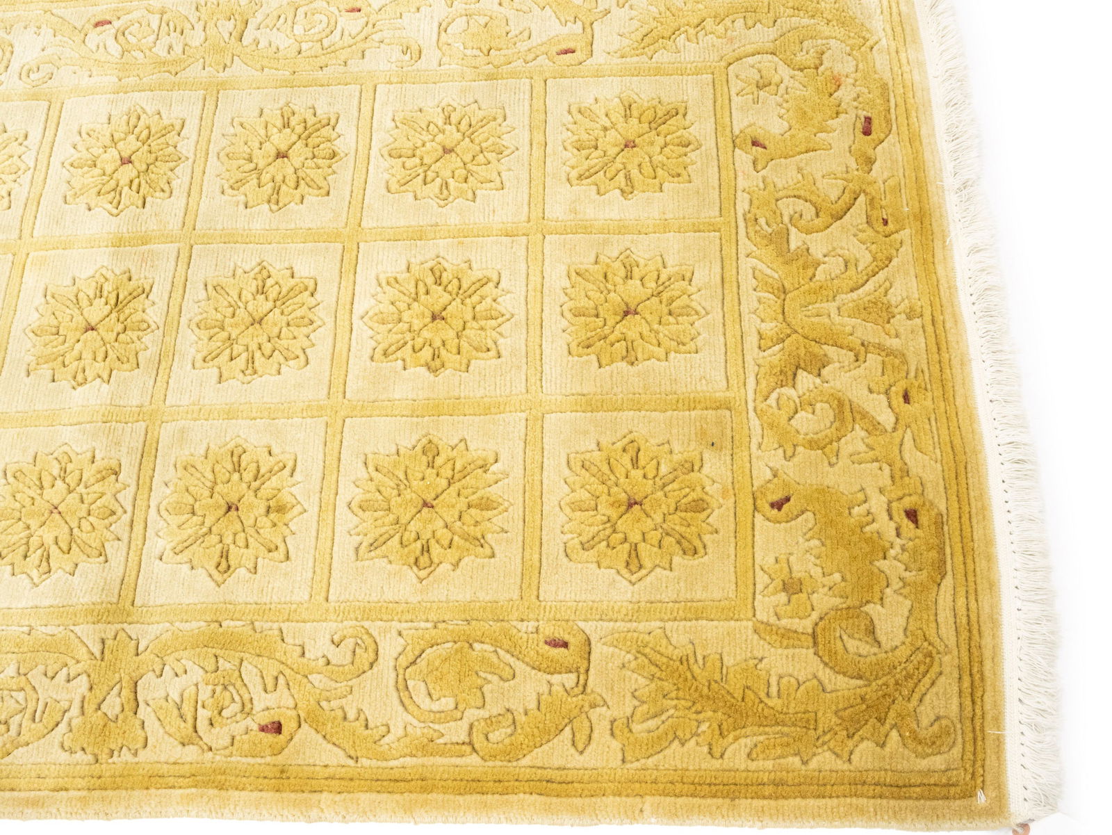Golden Beige Modern 3X5 Nepali Oriental Rug - 7