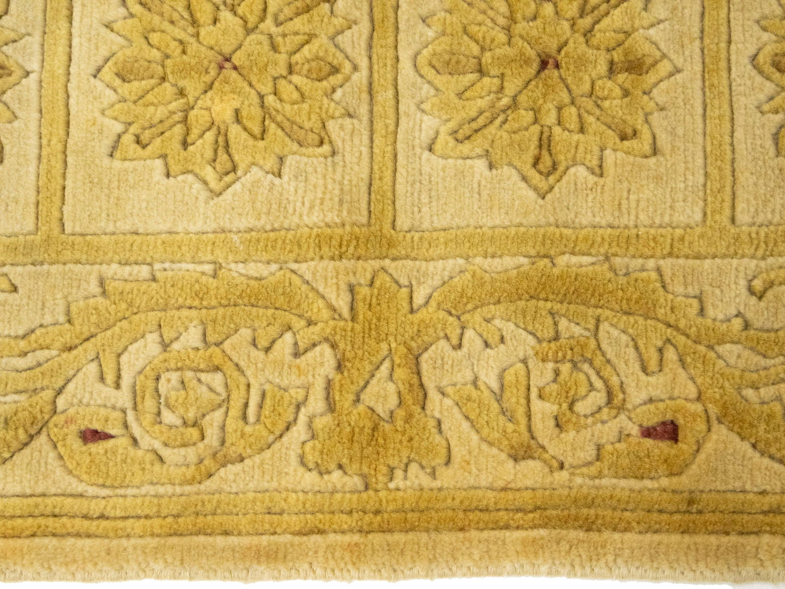 Golden Beige Modern 3X5 Nepali Oriental Rug - 9