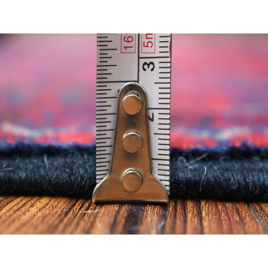 Deep and Saturated Red, Afghan Khamyab Wool Hand Knotted Runner Rug - 5