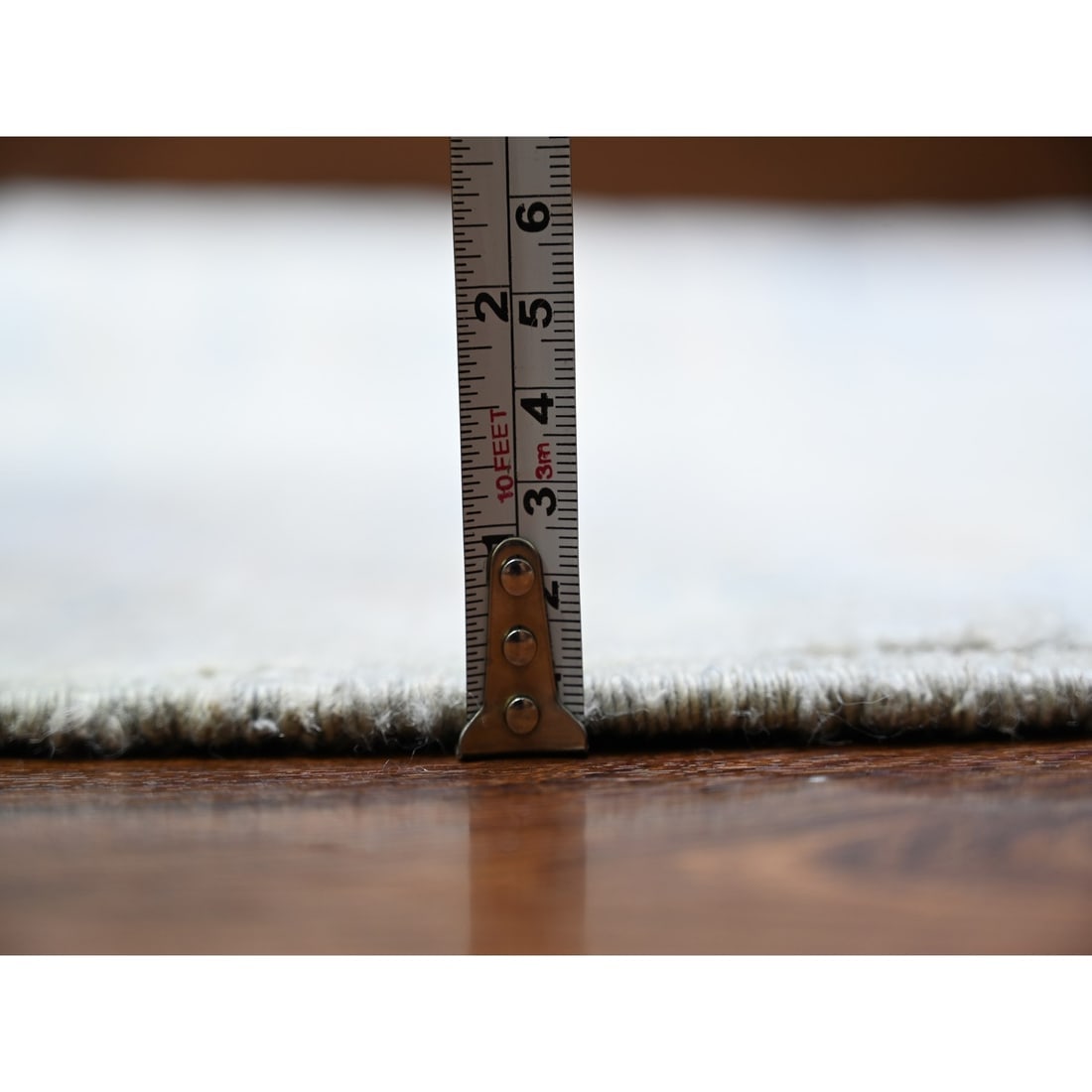 Ivory, White Wash Peshawar Wool Hand Knotted Oversized Oriental Rug - 10