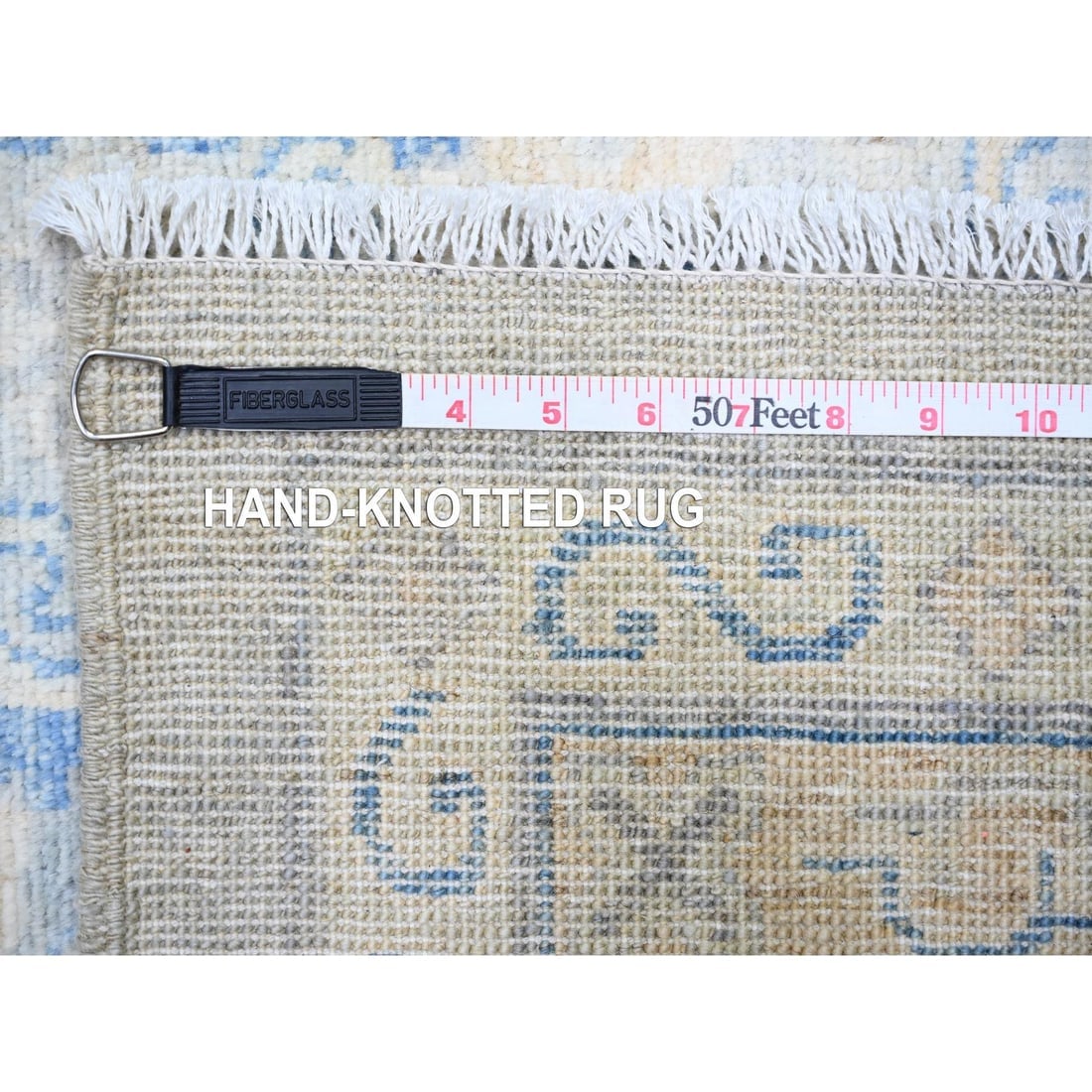 Ivory, White Wash Peshawar Wool Hand Knotted Oversized Oriental Rug - 11