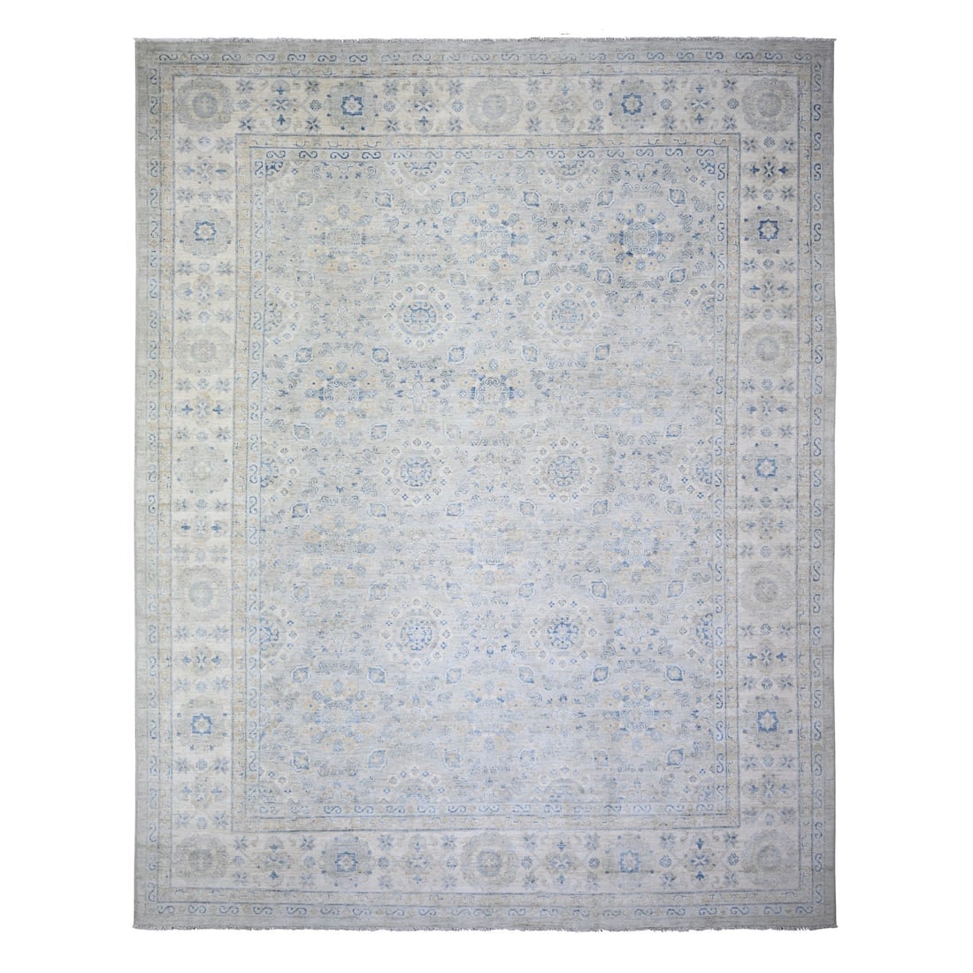 Ivory, White Wash Peshawar Wool Hand Knotted Oversized Oriental Rug (1 of 11)