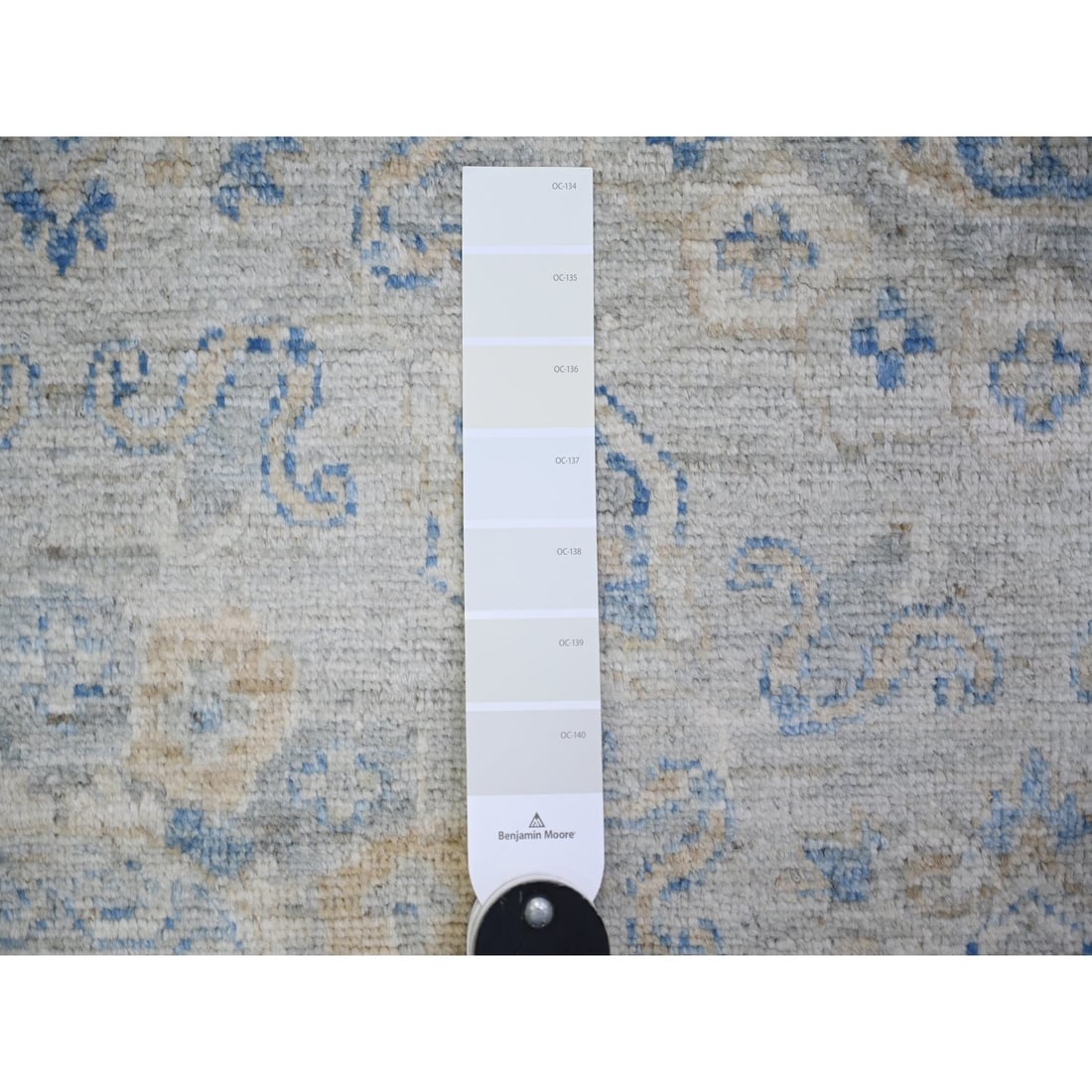 Ivory, White Wash Peshawar Wool Hand Knotted Oversized Oriental Rug - 7