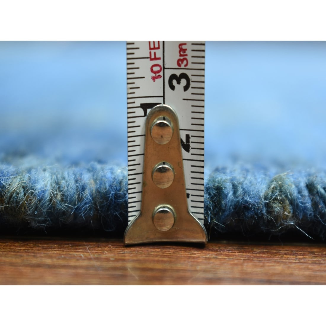 Denim Blue Hand Knotted Soft and Shiny Wool Moroccan Berber Rug - 10